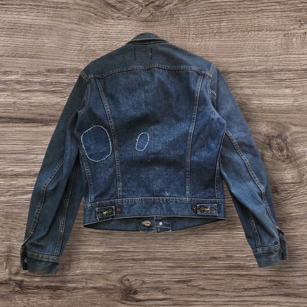 Vintage 1970s Lee‎ Sanfor Set Denim Jacket Patched - Picture 7 of 9